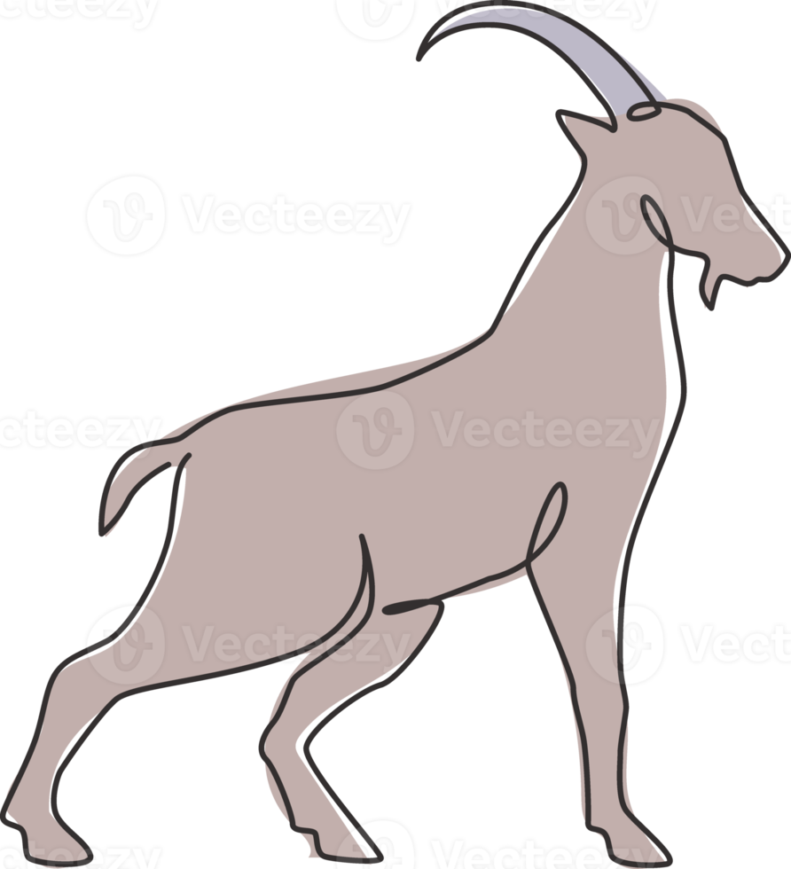 un disegno a tratteggio continuo di pecore carine e divertenti per l'identità del logo del bestiame. concetto di emblema della mascotte di agnello per l'icona del bestiame. grafica dinamica dell'illustrazione di vettore di disegno di disegno di linea singola png