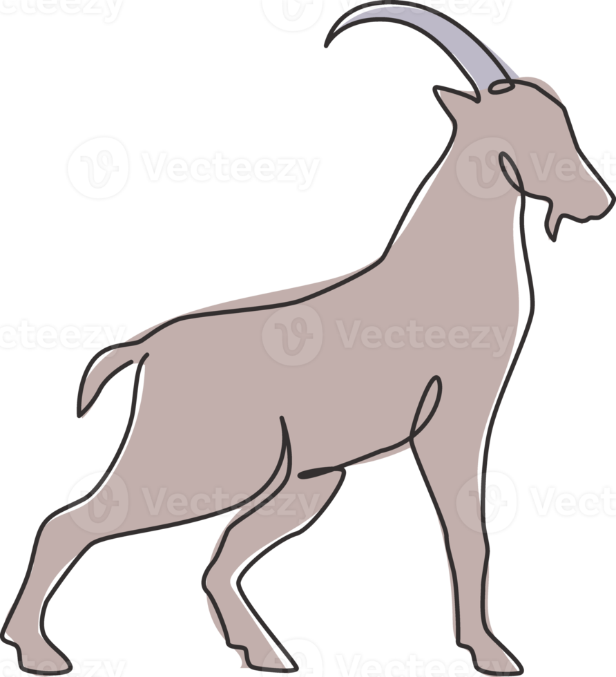 um desenho de linha contínua de ovelhas engraçadas para a identidade do logotipo do gado. conceito de emblema de mascote de cordeiro para ícone de gado. gráfico de ilustração vetorial dinâmica de desenho de linha única png