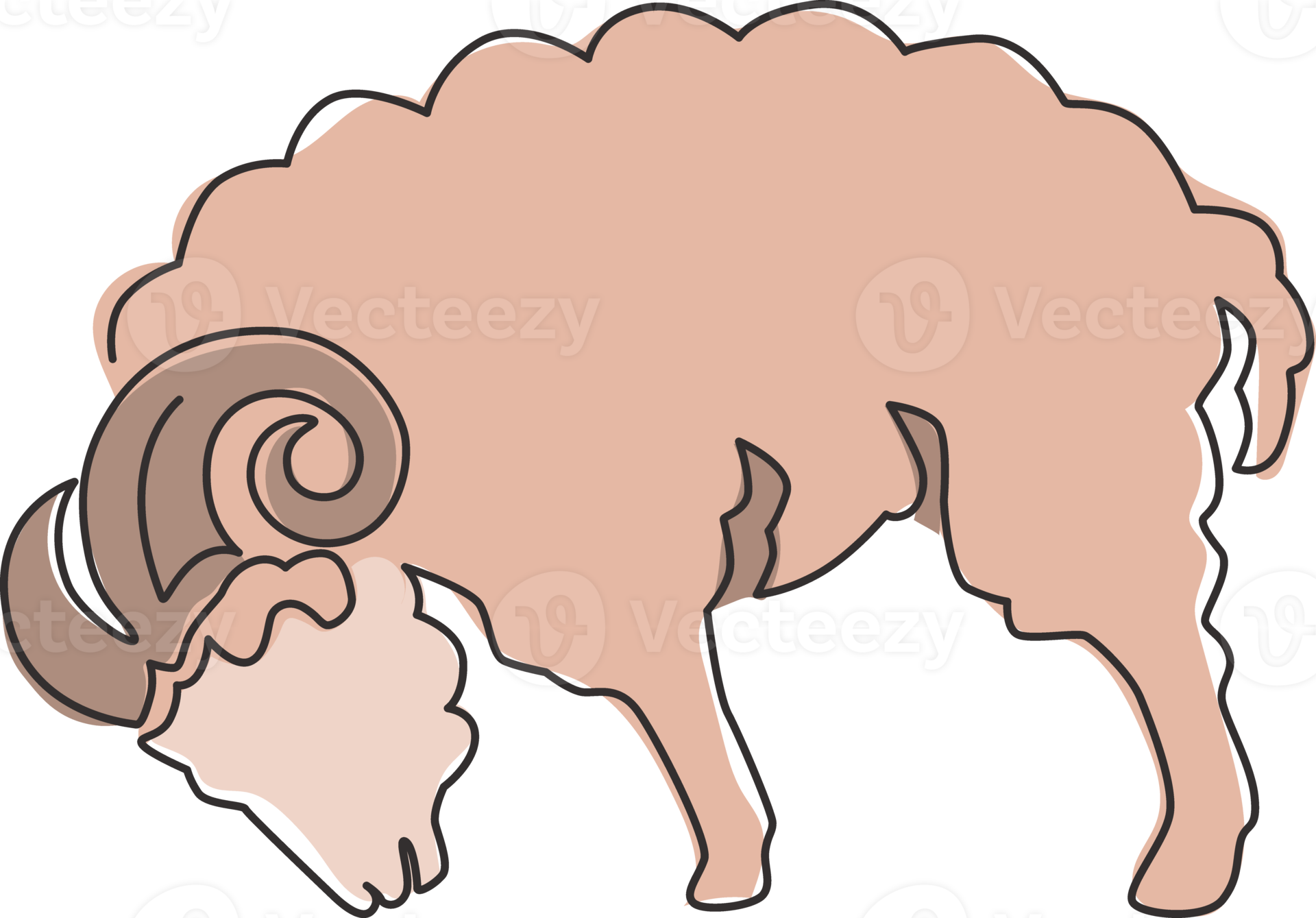 One continuous line drawing of cute sheep for livestock logo identity