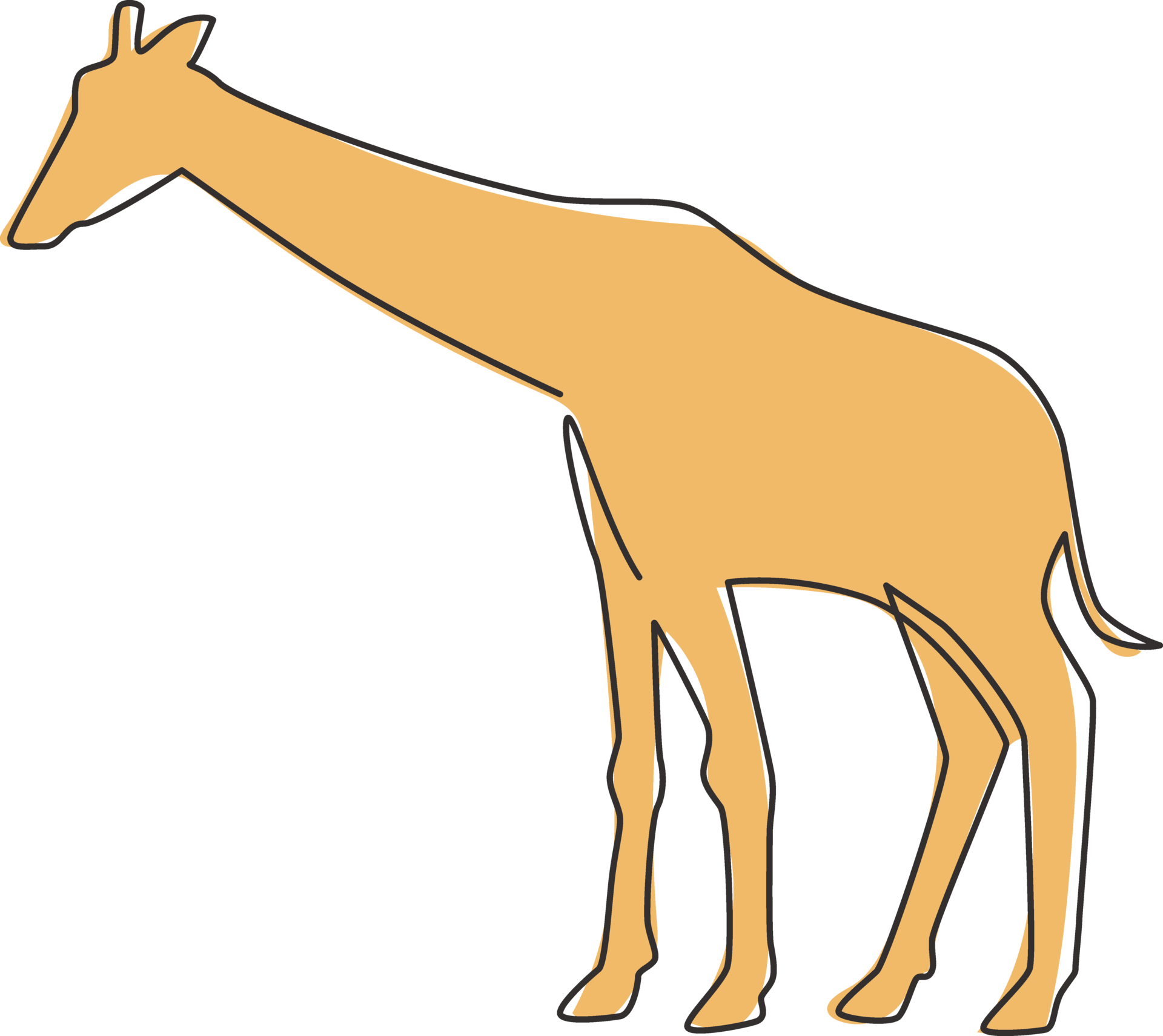 One continuous line drawing of cute giraffe for national zoo logo