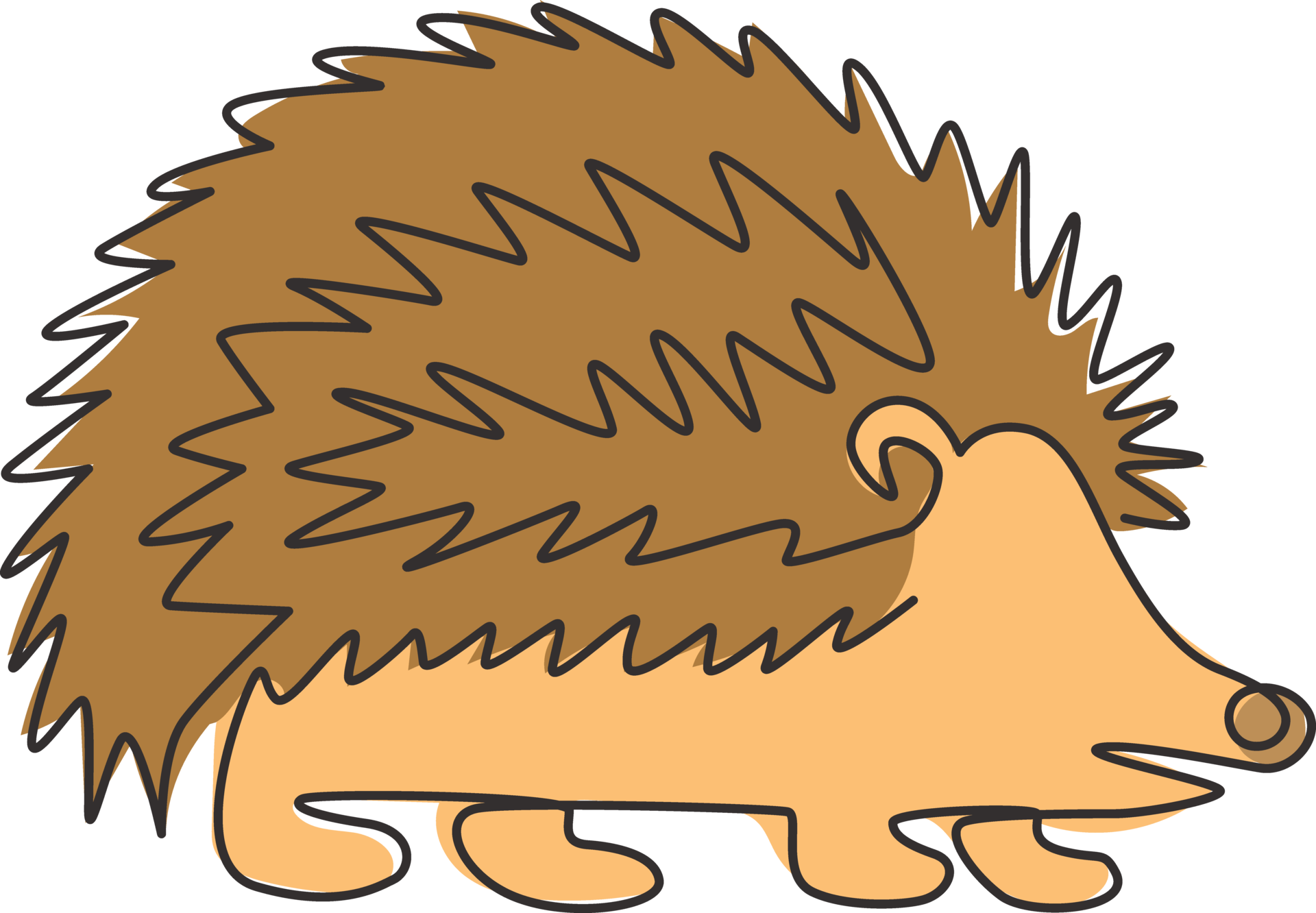 Single Continuous Line Drawing Of Cute Little Baby Hedgehog For Logo 