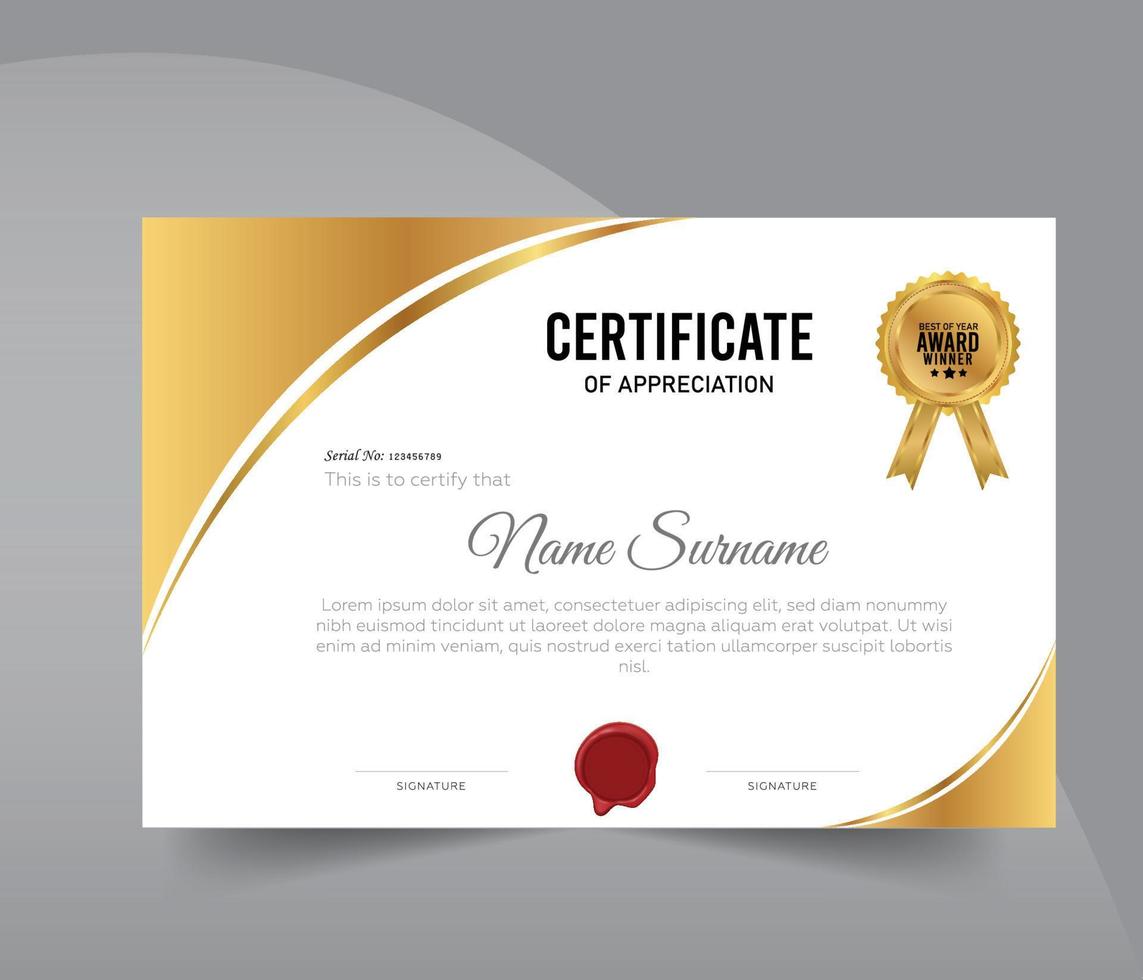 certificate template design with Vector