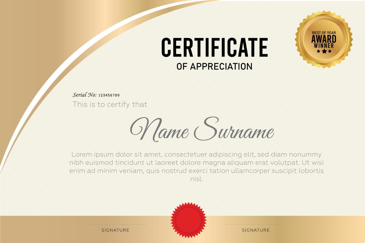 certificate template design with Vector