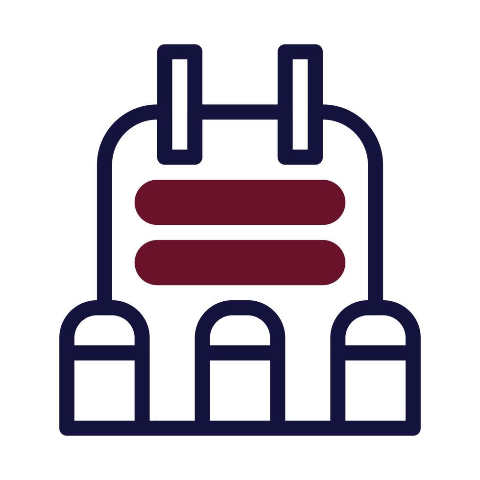 armor icon duotone maroon navy colour military symbol perfect. vector