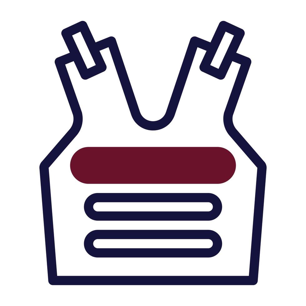 armor icon duotone maroon navy colour military symbol perfect. vector