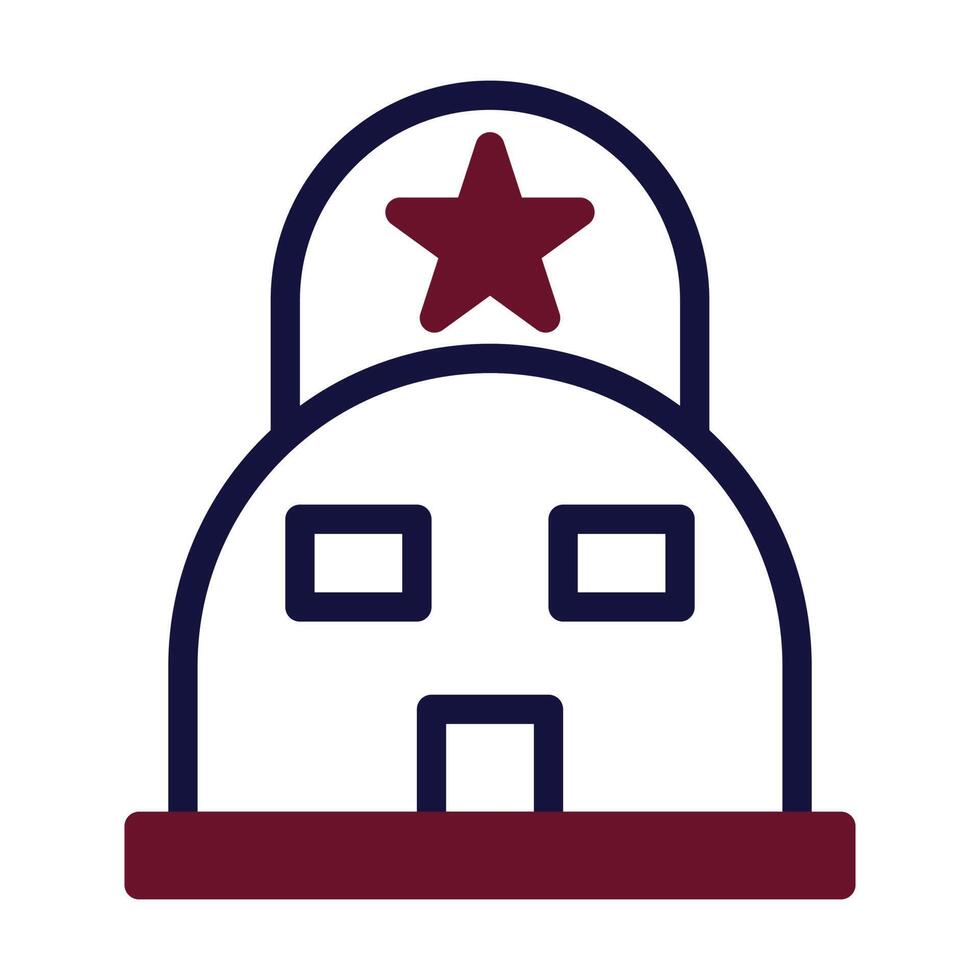 tent icon duotone maroon navy colour military symbol perfect. vector