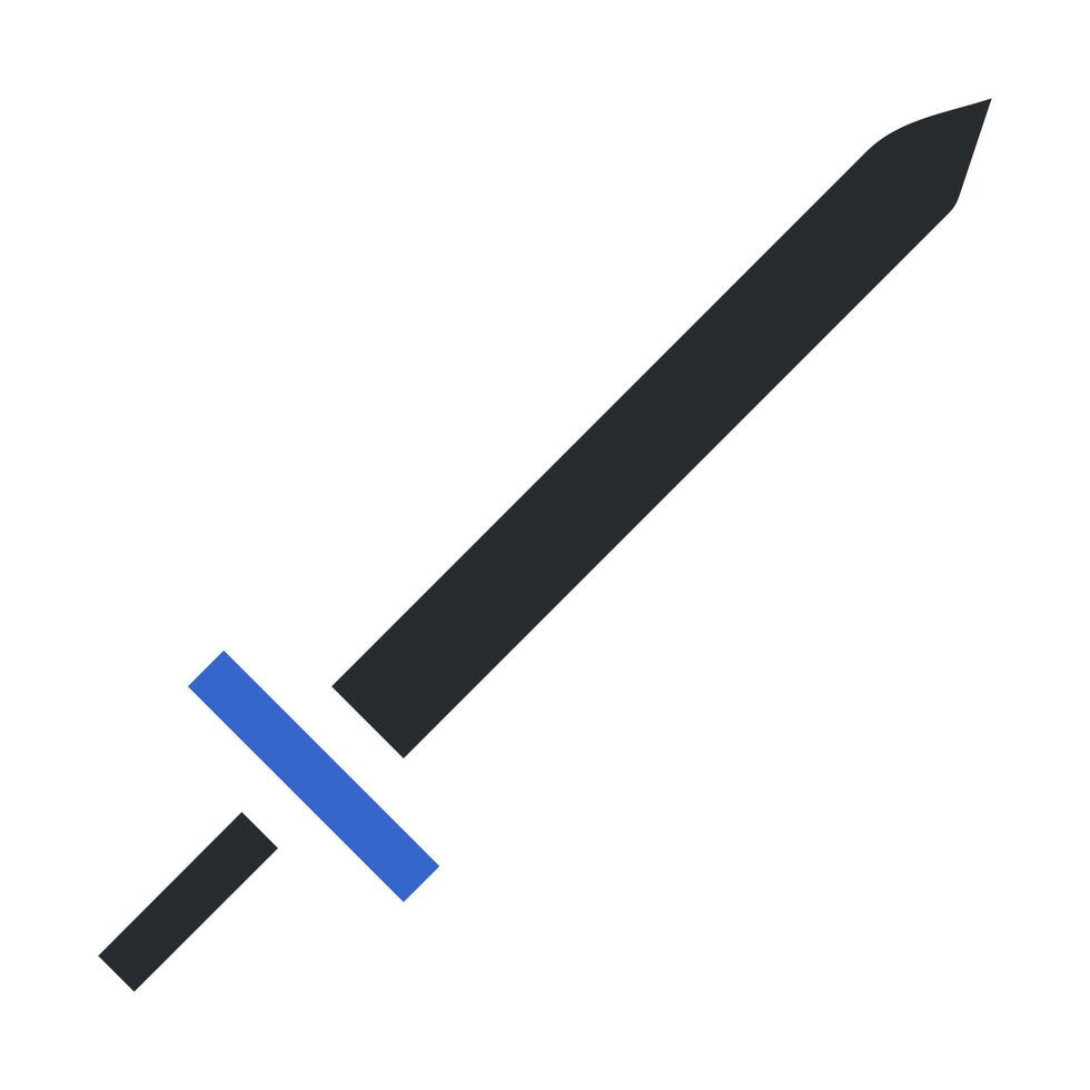 espada icono sólido gris azul color militar símbolo Perfecto. vector