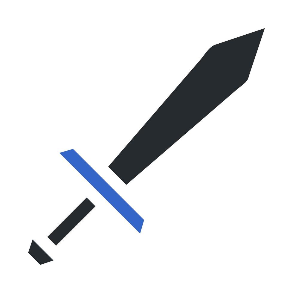 espada icono sólido gris azul color militar símbolo Perfecto. vector