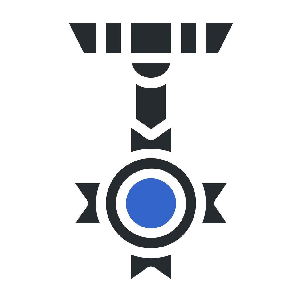 medal icon solid grey blue colour military symbol perfect. vector