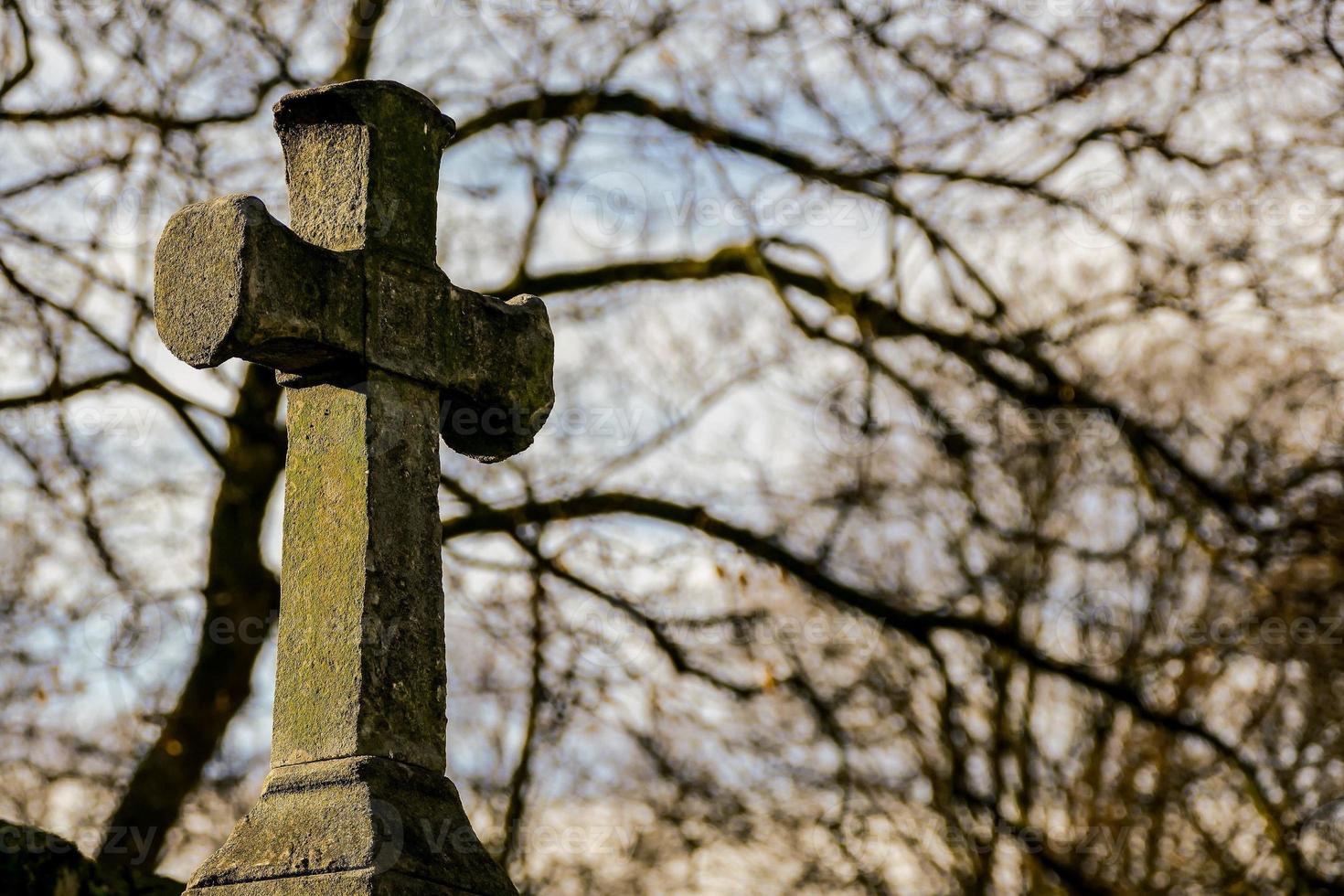 The cross of a grave photo