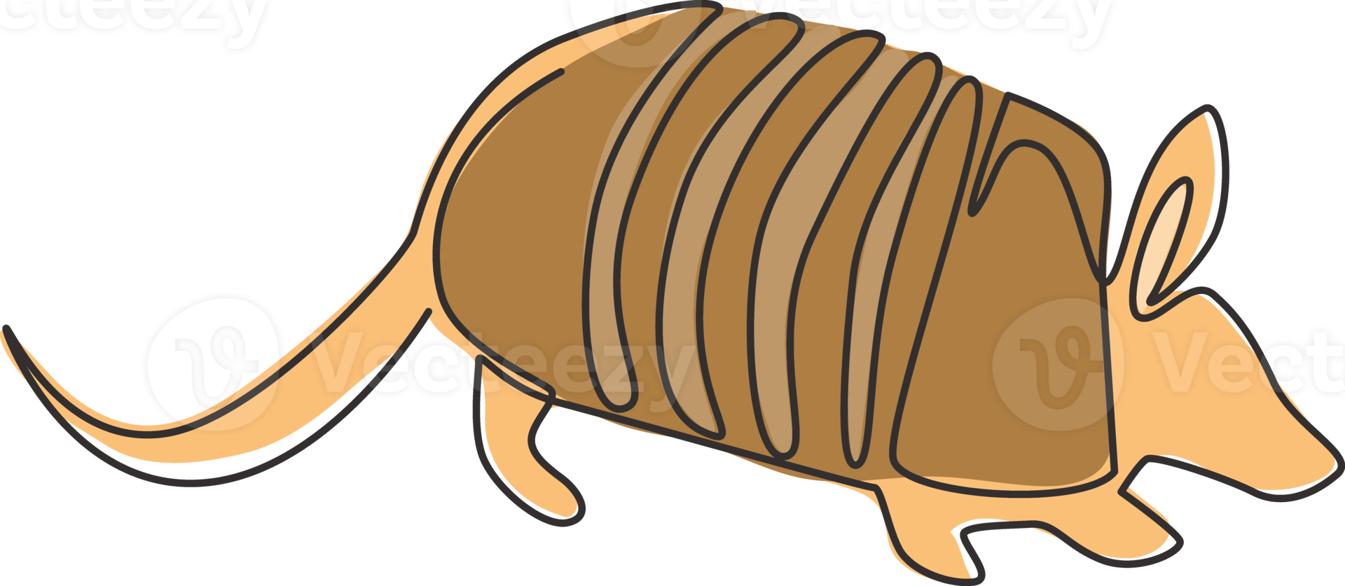 dibujo de línea continua única del armadillo de belleza para la identidad del logotipo de la empresa. concepto de mascota de mamífero de cuerpo blindado para el icono del parque nacional de conservación. Ilustración de vector de diseño de dibujo de una línea moderna png