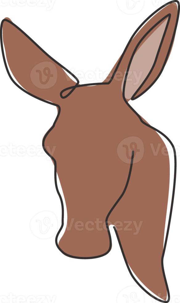 einzelne durchgehende Strichzeichnung eines wandelnden Esels für die Identität des Ranch-Logos. kleines Maskottchenkonzept in Pferdegröße für das Symbol der Eselfarm. moderne eine linie zeichnen design-vektorillustration png