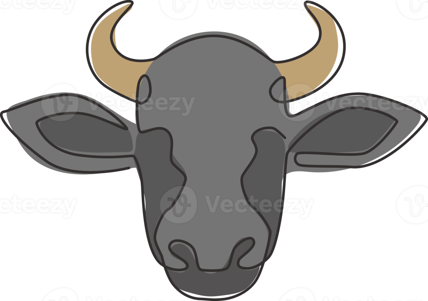 uno continuo línea dibujo de robusto vaca cabeza para agricultura logo identidad. mamífero animal mascota concepto para agricultura icono. soltero línea dibujar diseño vector ilustración gráfico png