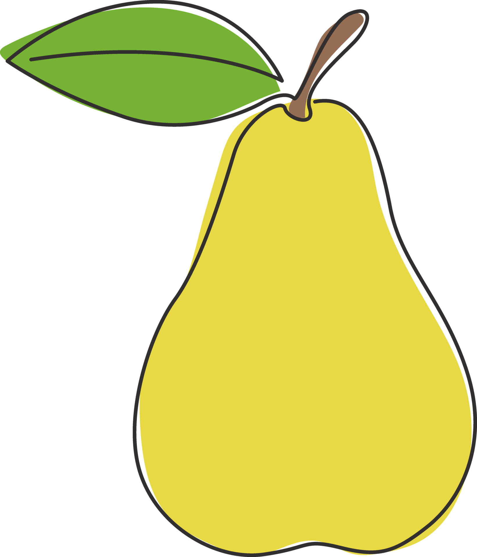 Dibujo de l nea continua nica de pera org nica sana entera para la