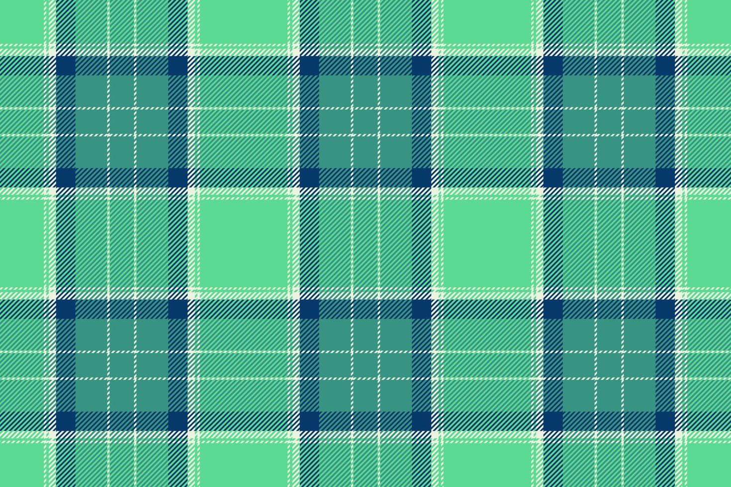 Plaid background, check seamless pattern in green. Vector fabric texture for textile print, wrapping paper, gift card or wallpaper.