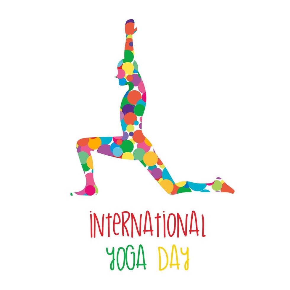 international yoga day poster. yoga body posture. Woman practicing yoga. vector illustration design