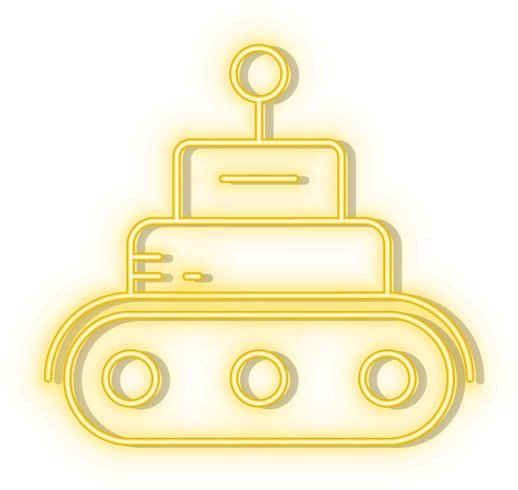 Retro style yellow neon vector icon communication, digital, robot, speak yellow neon icon.