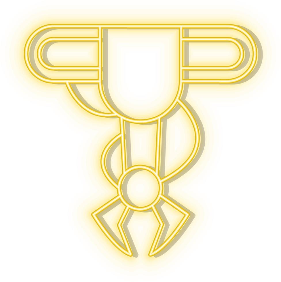Retro style yellow neon vector icon retina, tech, eye yellow neon icon.