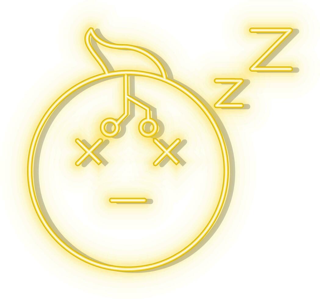 Retro style yellow neon vector icon microphone, smart, chat bobble yellow neon icon.