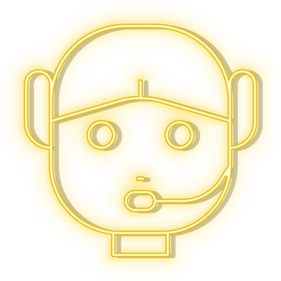 Retro style yellow neon vector icon intelligence, brain yellow neon icon.