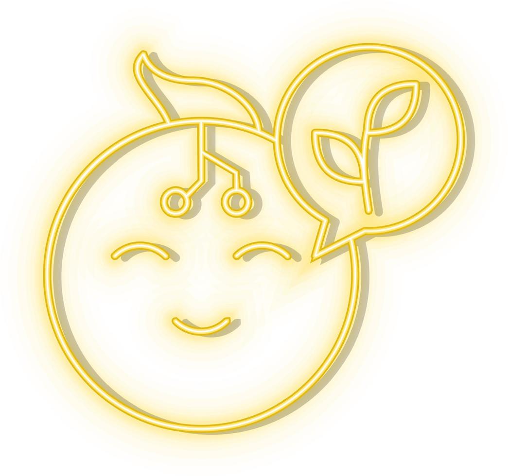 Retro style yellow neon vector icon robot, car yellow neon icon.
