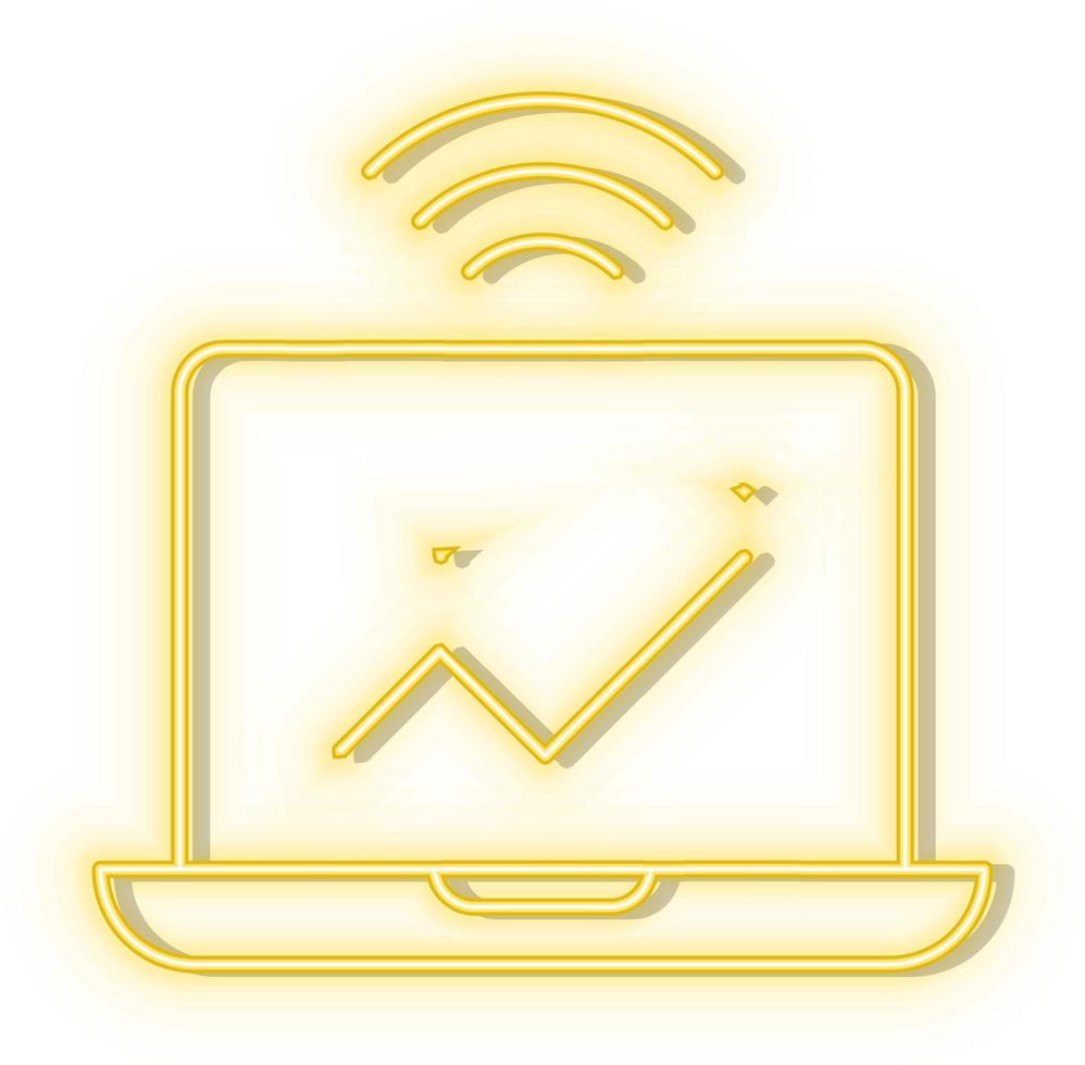 Retro style yellow neon vector icon hand, robotic, arm yellow neon icon.