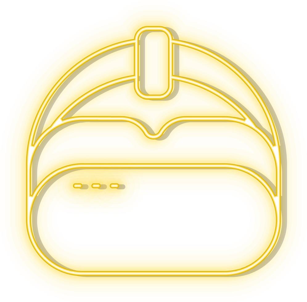 Retro style yellow neon vector icon virus, bug yellow neon icon.