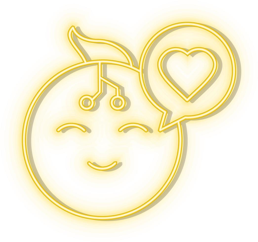 Retro style yellow neon vector icon mobile, smart yellow neon icon.