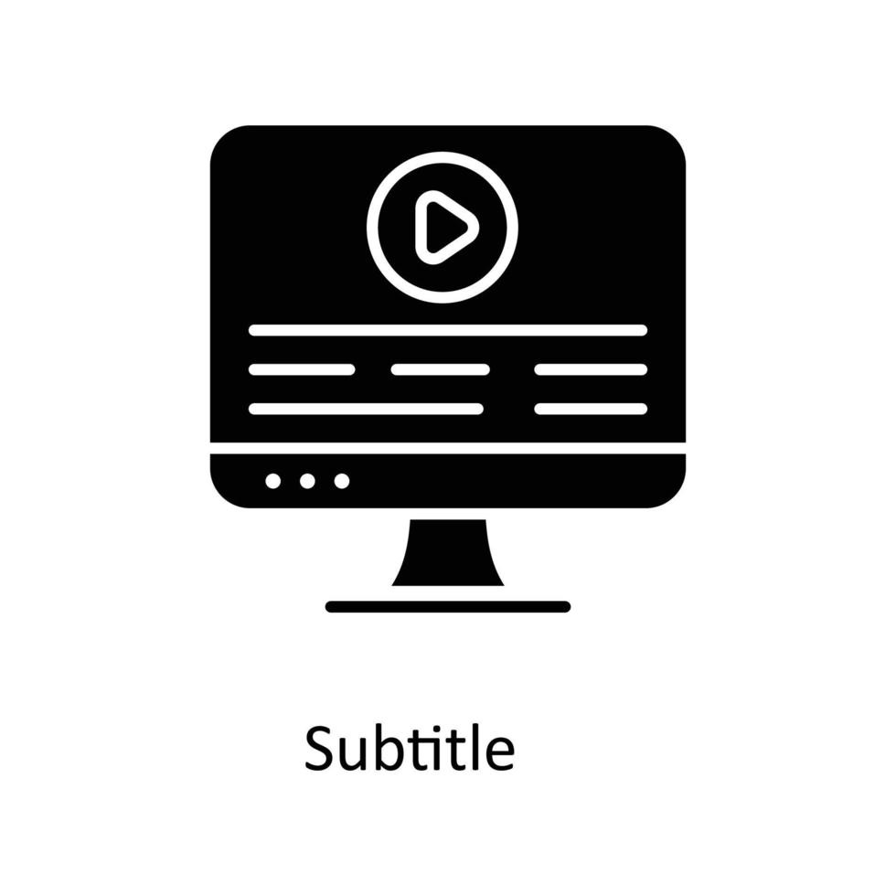 Subtitle Vector  Solid Icons. Simple stock illustration stock