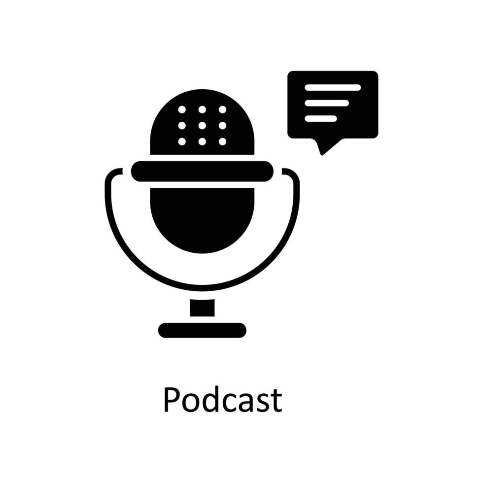 Podcast  Vector  Solid Icons. Simple stock illustration stock