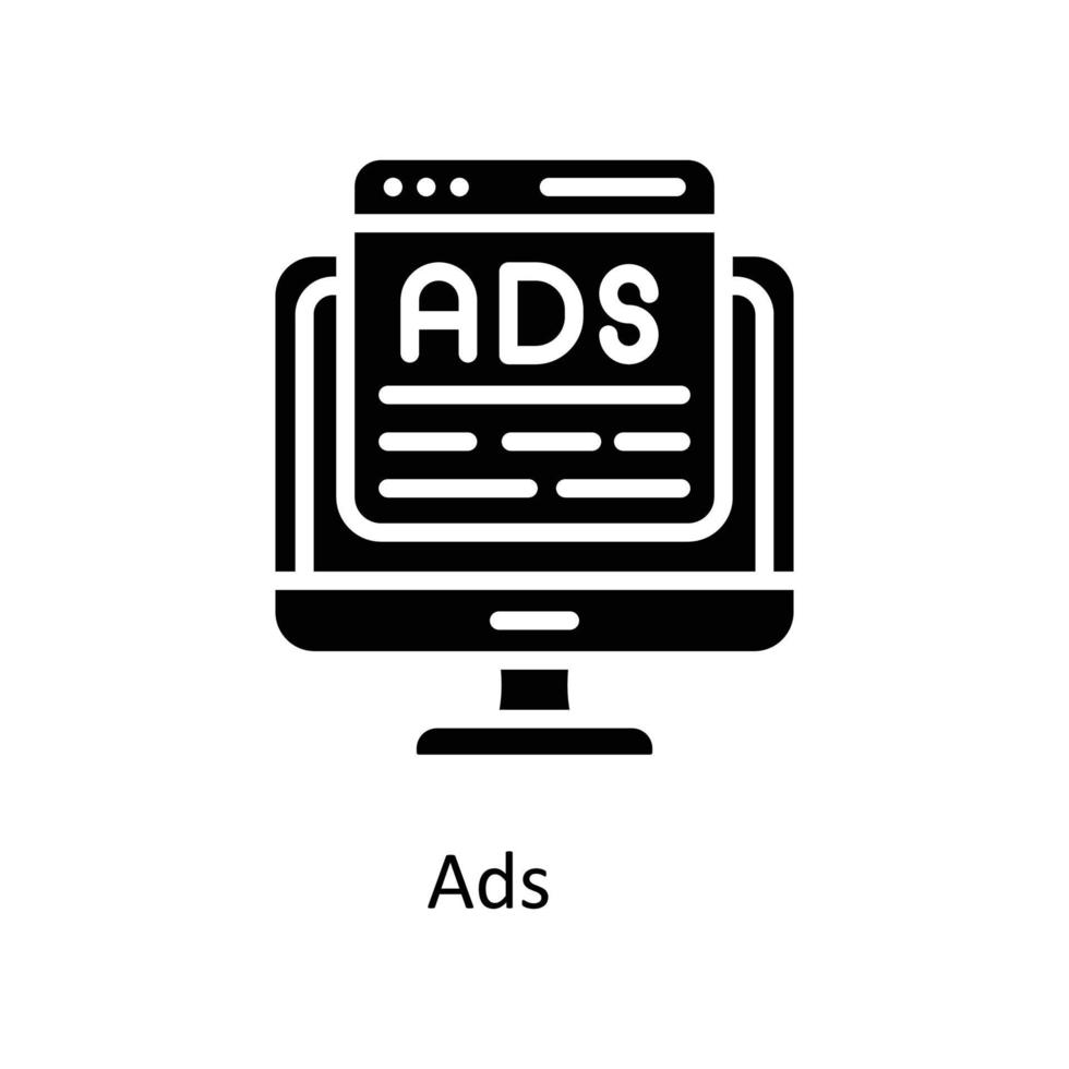 Ads  Vector  Solid Icons. Simple stock illustration stock
