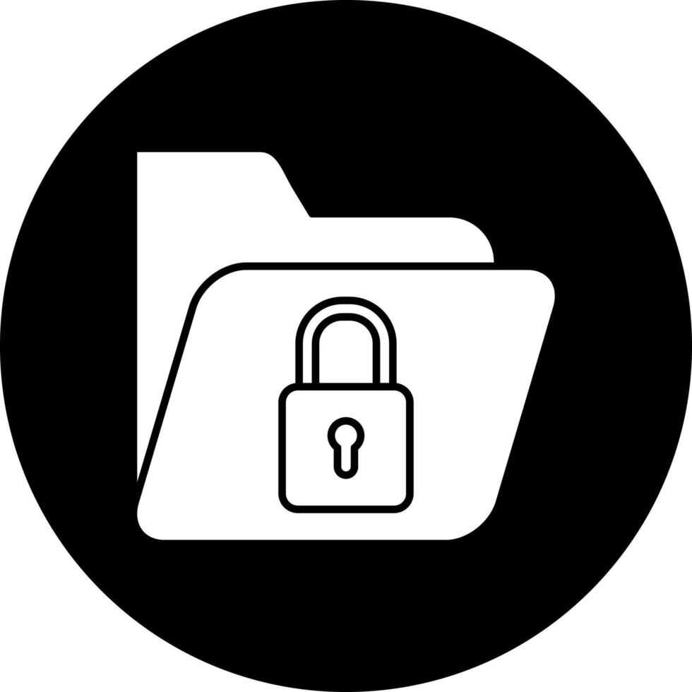 Folder Locked Vector Icon Style