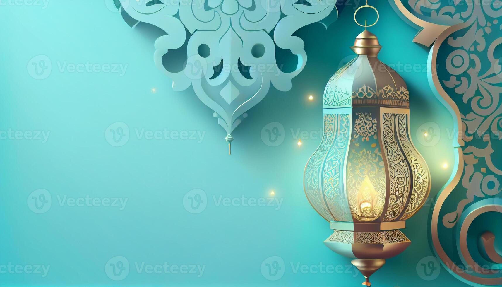 Mubarak Ramadan Kareem islamic muslim banner background. Generate Ai. photo