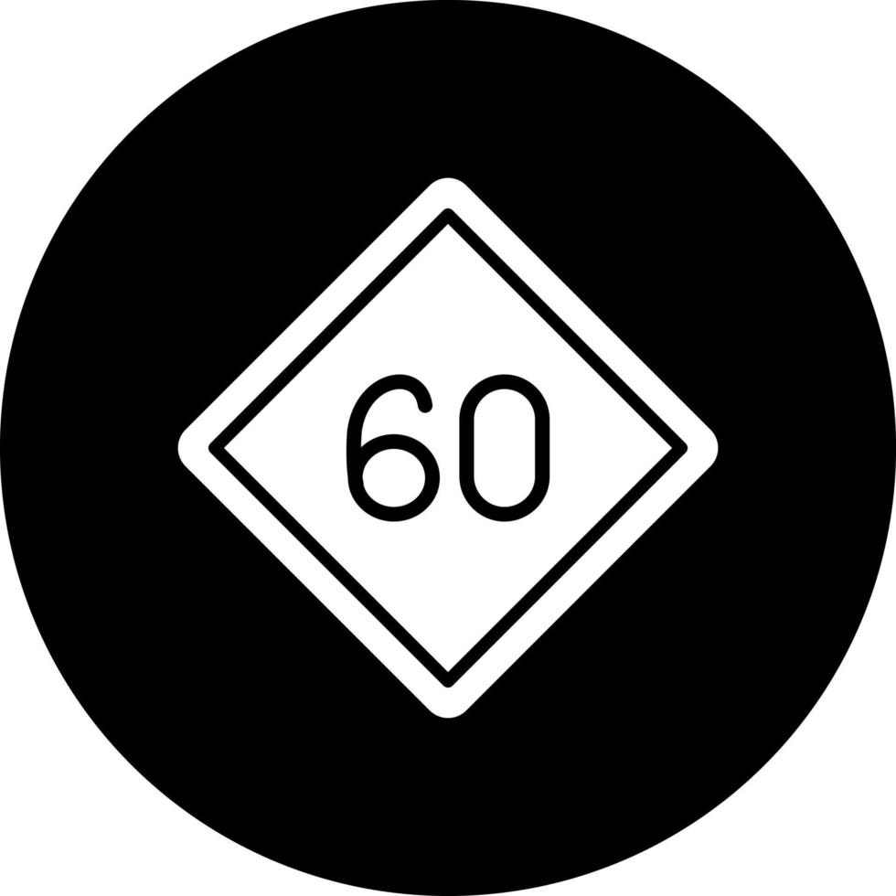 60 Speed Limit Vector Icon Style