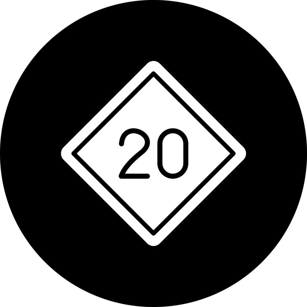 20 velocidad límite vector icono estilo