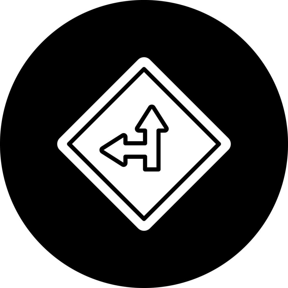 Side Road Left Vector Icon Style