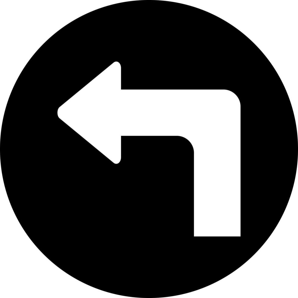 Turn Left Vector Icon Style