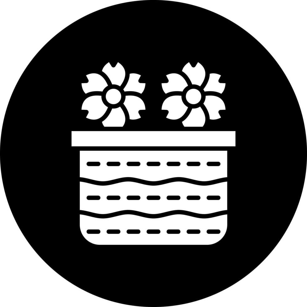 flor cesta vector icono estilo
