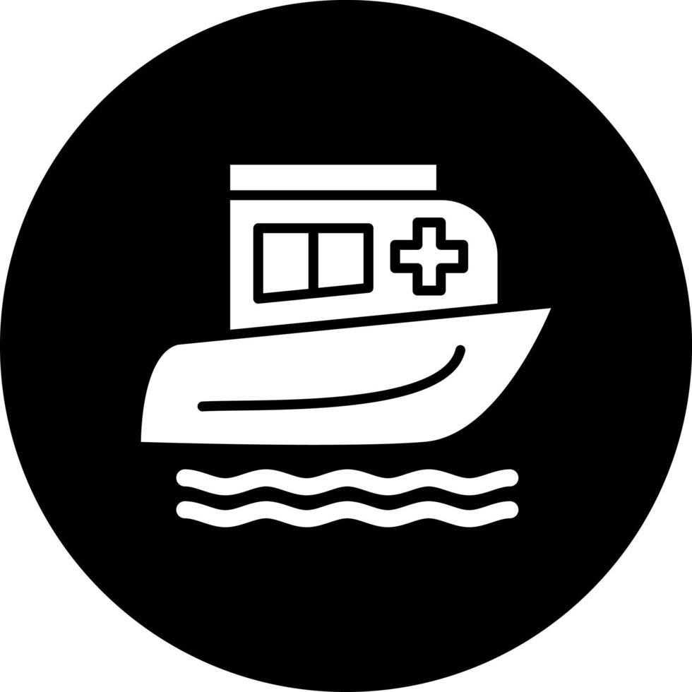 rescate barco vector icono estilo