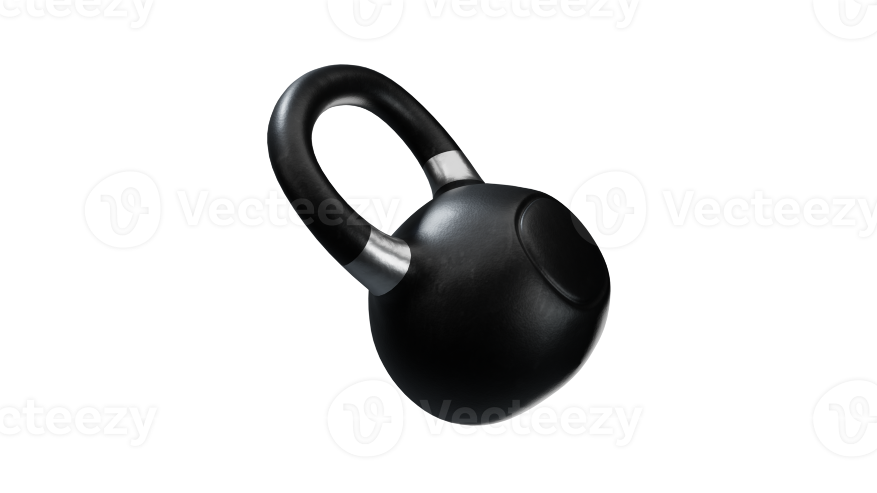 Black kettlebell with silver inlays png