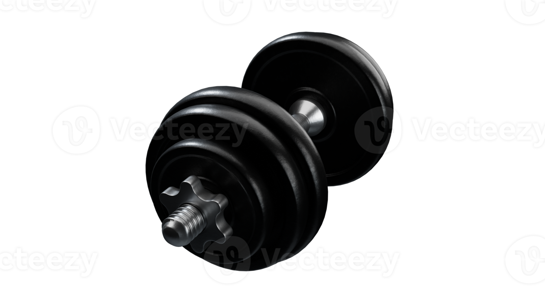 Black rubber dumbbells with perforated handle png