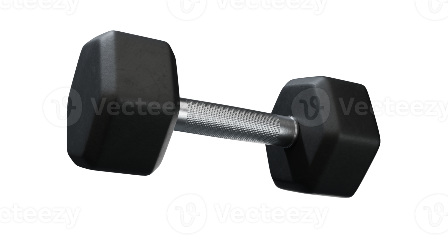 Black rubber dumbbells with perforated handle png