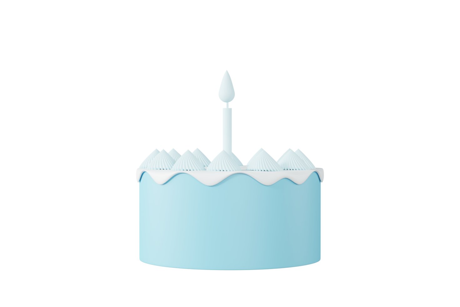 ljuv kaka ikoner 3d blå Färg med band png element för födelsedag