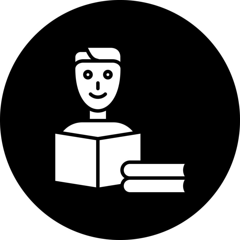 Man Reading Book Vector Icon Style