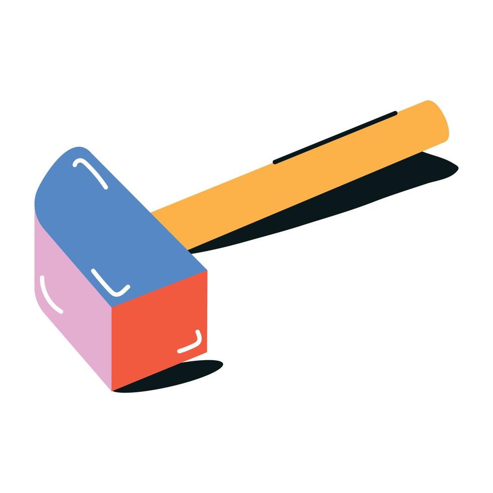 Trendy Toy Hammer vector