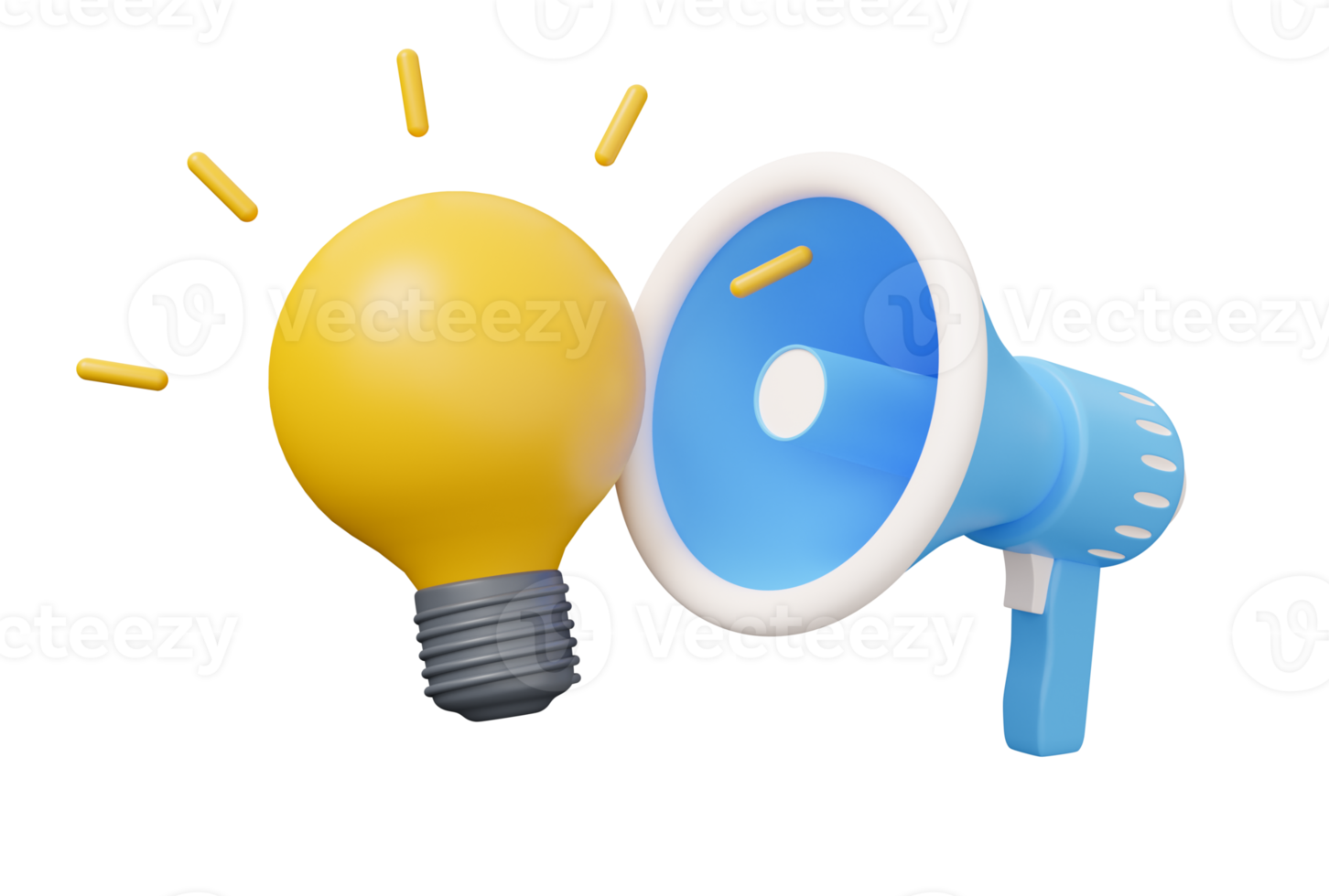 bulb megaphone speaker 3d png