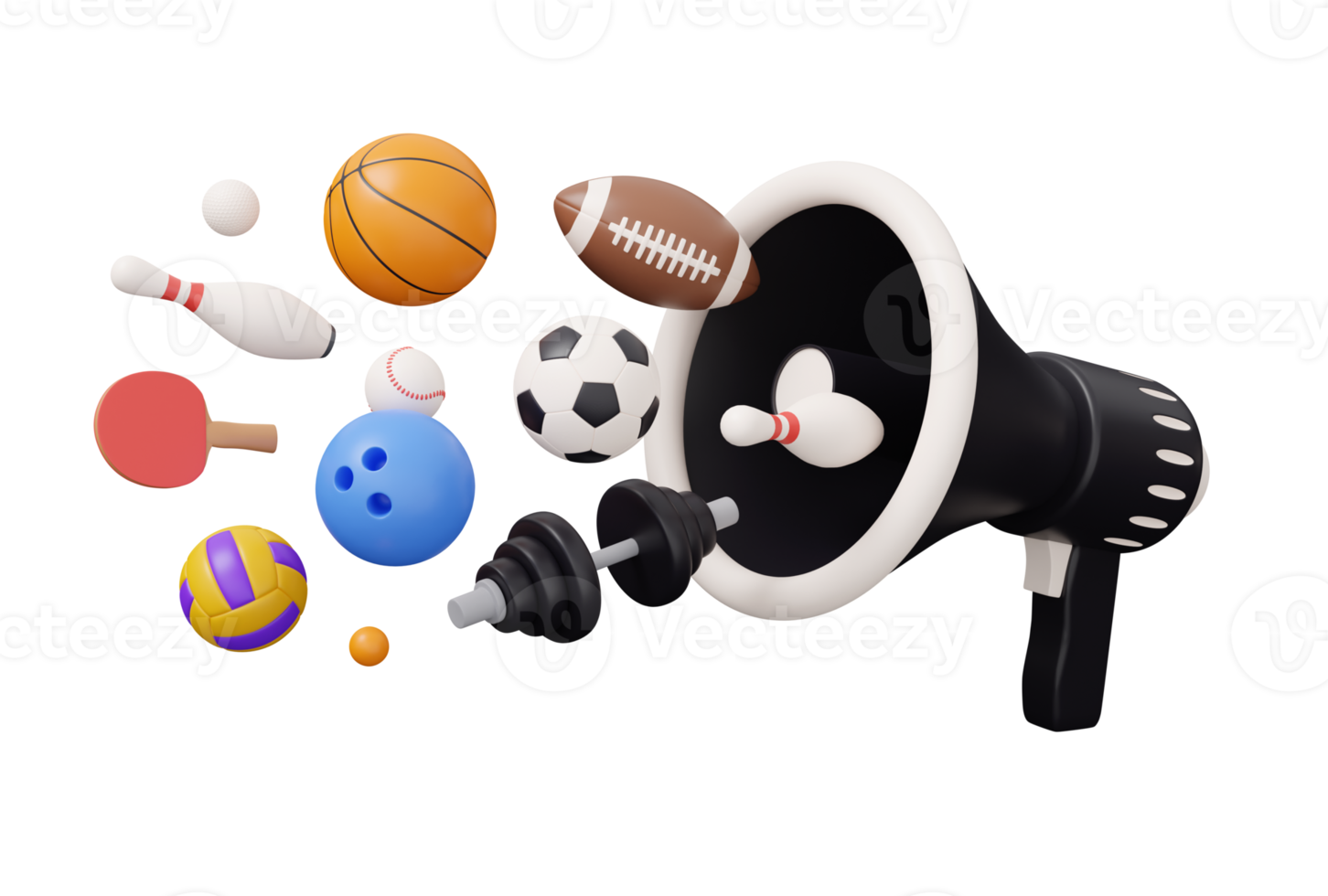 sport equipment megaphone 3d png