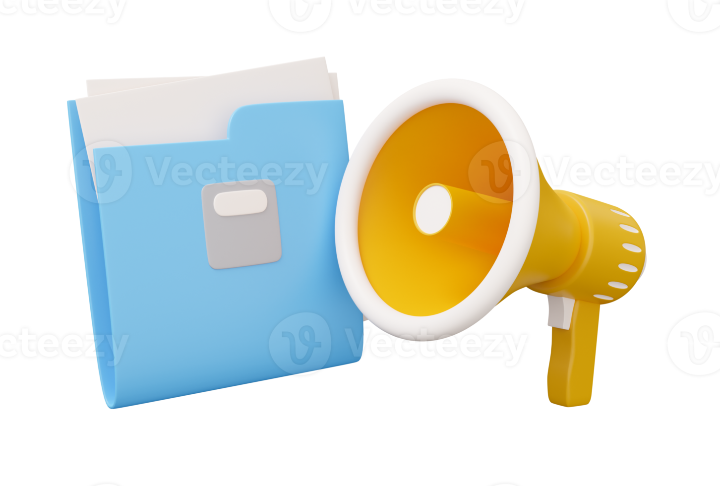 folder megaphone speaker 3d png