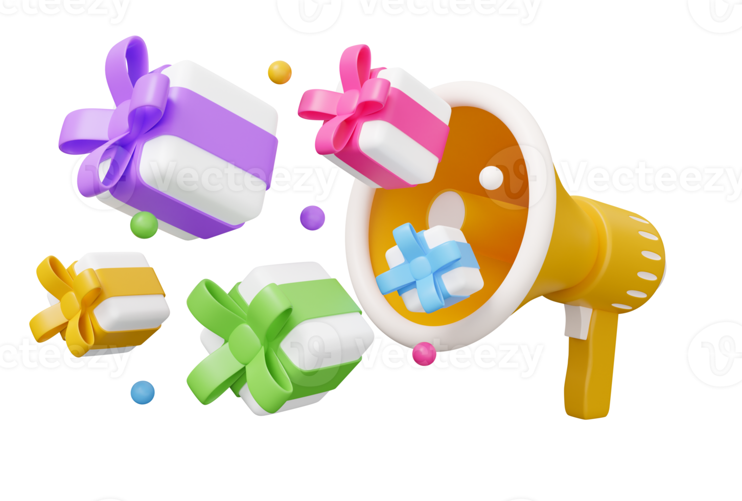 geschenk doos megafoon 3d png