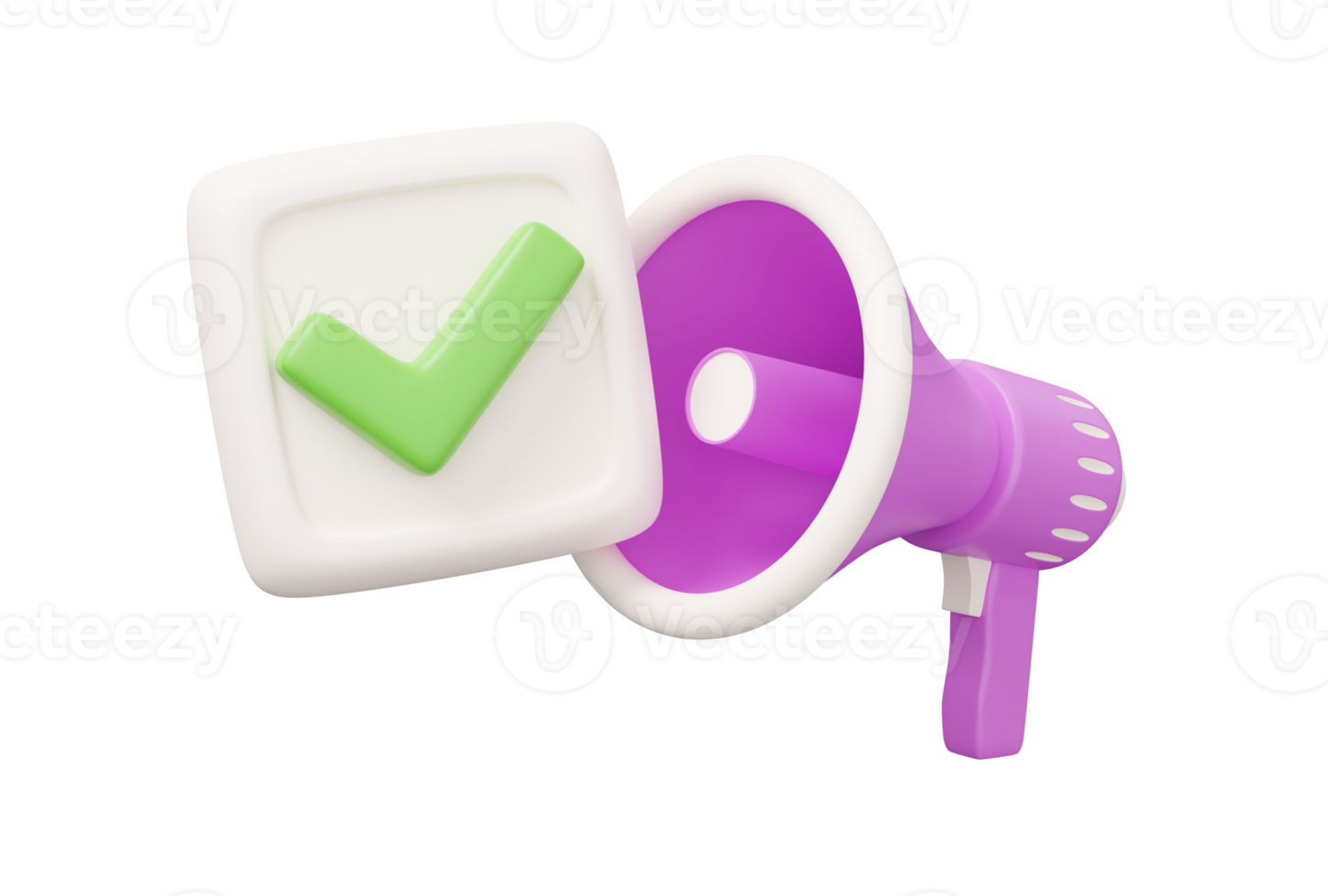 check mark megaphone 3d png